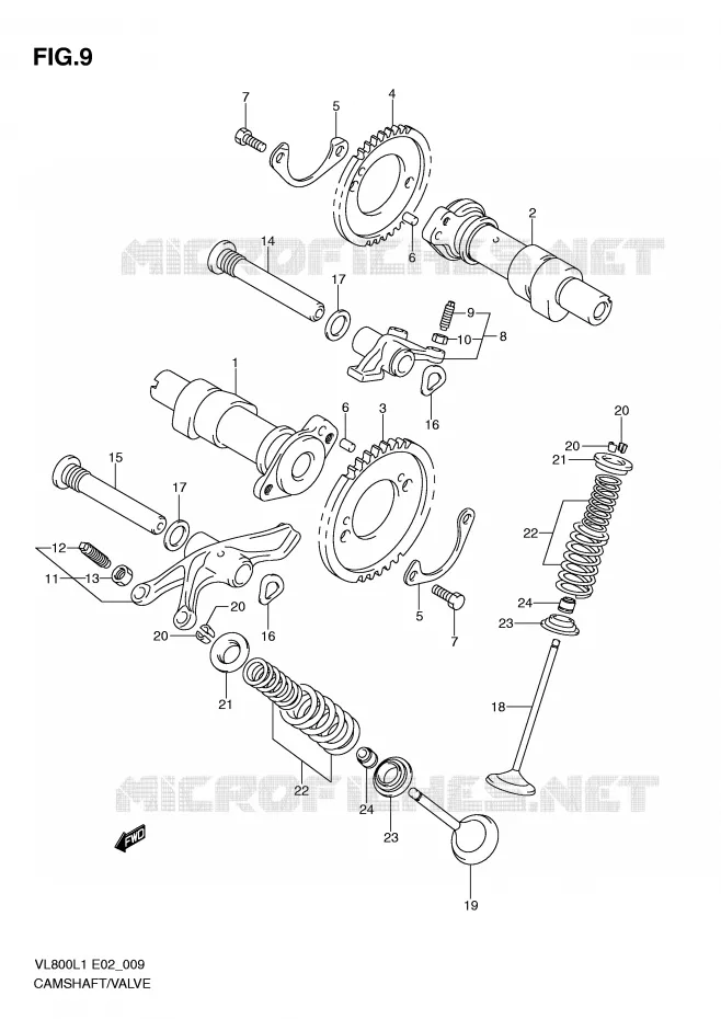 CAMSHAFT - VALVES Suzuki MOTO 800 VOLUSIA 2011  VL800L1(E2)