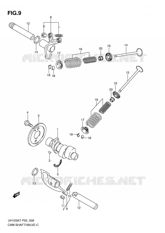 CAMSHAFT/VALVE Suzuki SCOOTER 125 BURGMAN 2012  UH125GL0(P2)