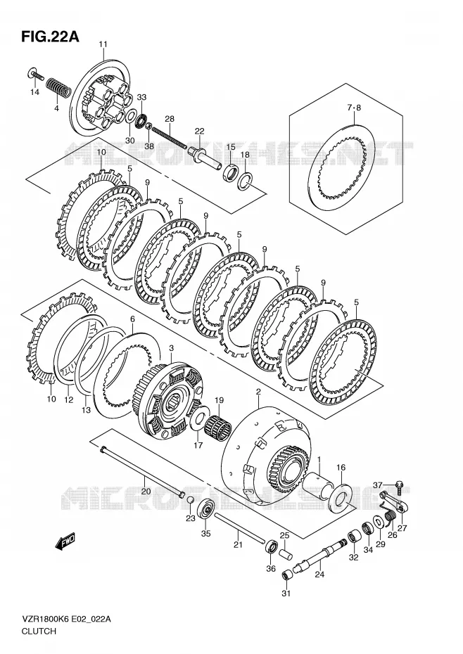 CLUTCH (MODEL L0) Suzuki MOTO 1800 INTRUDER 2007  VZR1800K7(E2)