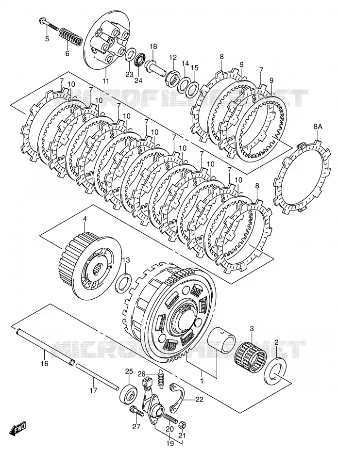 CLUTCH Suzuki MOTO 750 GSX-R 2001  GSX-R750U2K1(E2)