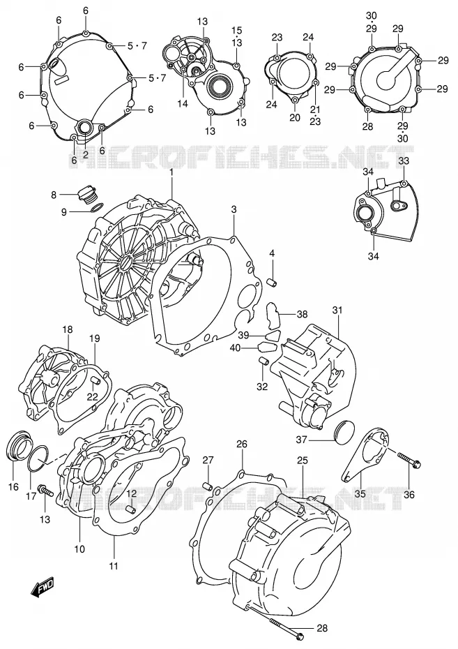 CRANKCASE COVER Suzuki MOTO 750 GSX-R 2001  GSX-R750U2K1(E2)
