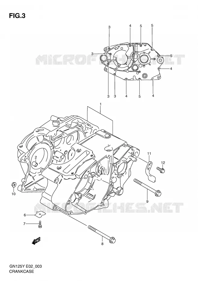 CRANKCASE Suzuki MOTO 125 GN 1997  GN125EV(E2)
