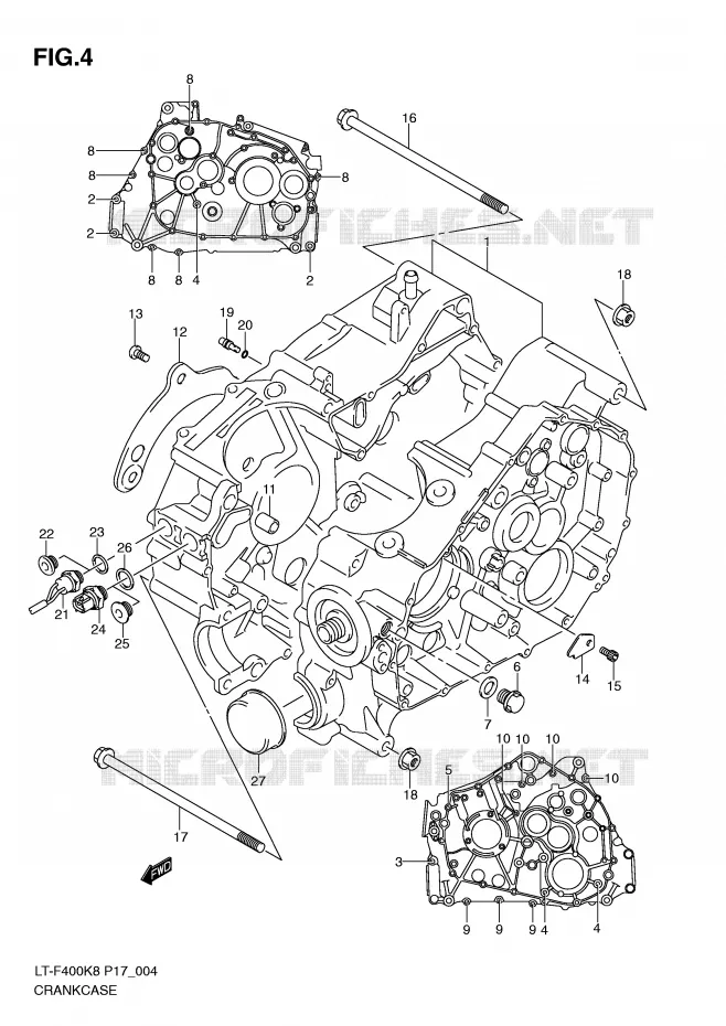 CRANKCASE Suzuki QUAD 400 KINGQUAD 2009  LT-F400K9(P17)