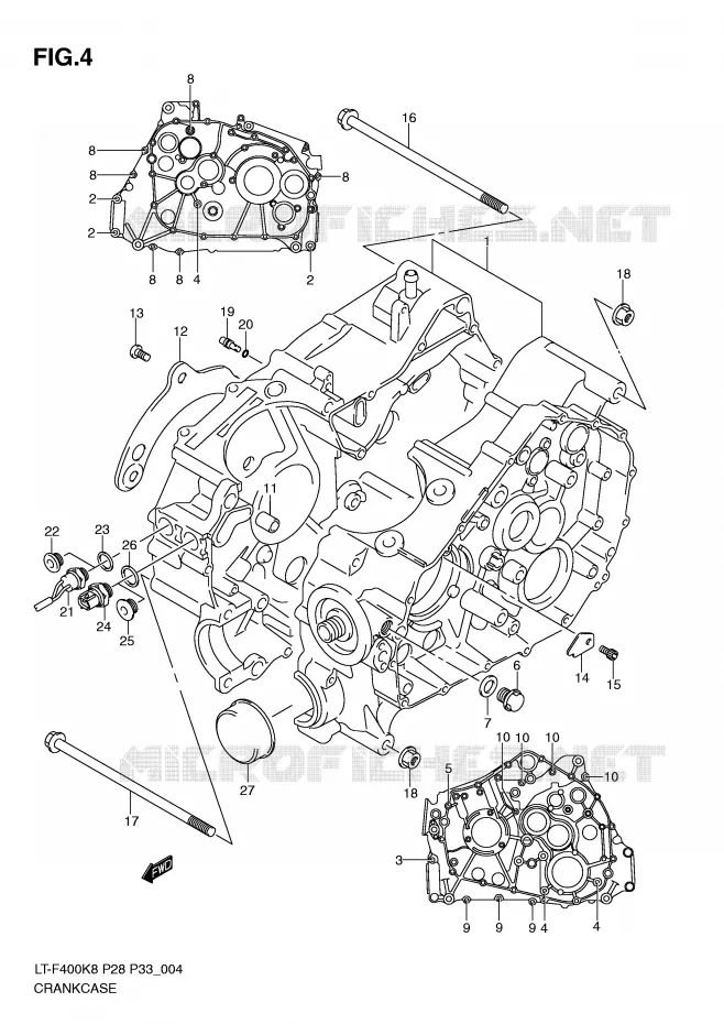 CRANKCASE Suzuki QUAD 400 KINGQUAD 2010  LT-F400L0(P28/P33)