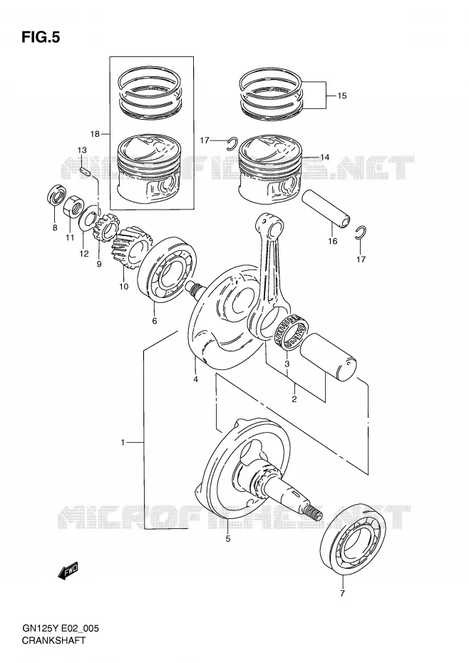 CRANKSHAFT Suzuki MOTO 125 GN 1999  GN125EX(E2)