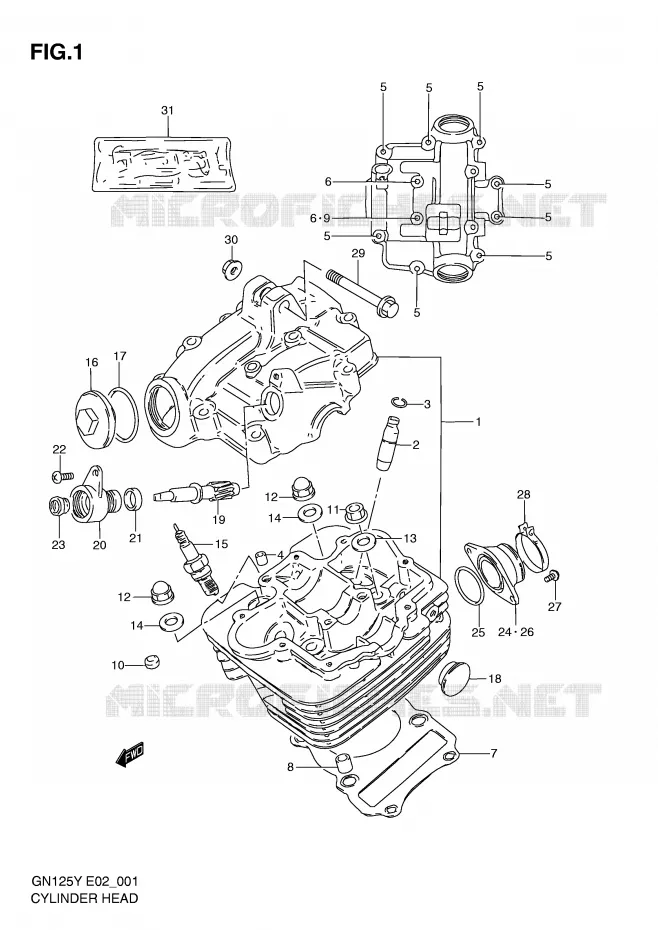 CYLINDER HEAD Suzuki MOTO 125 GN 2000  GN125EY(E2)