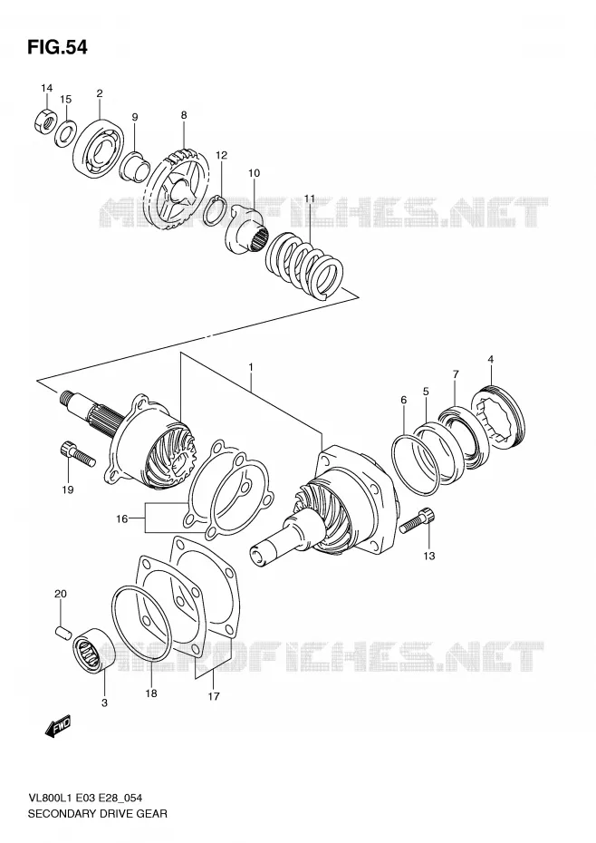 DRIVESHAFT Suzuki MOTO 800 VOLUSIA 2011  VL800CL1(E3/E28)