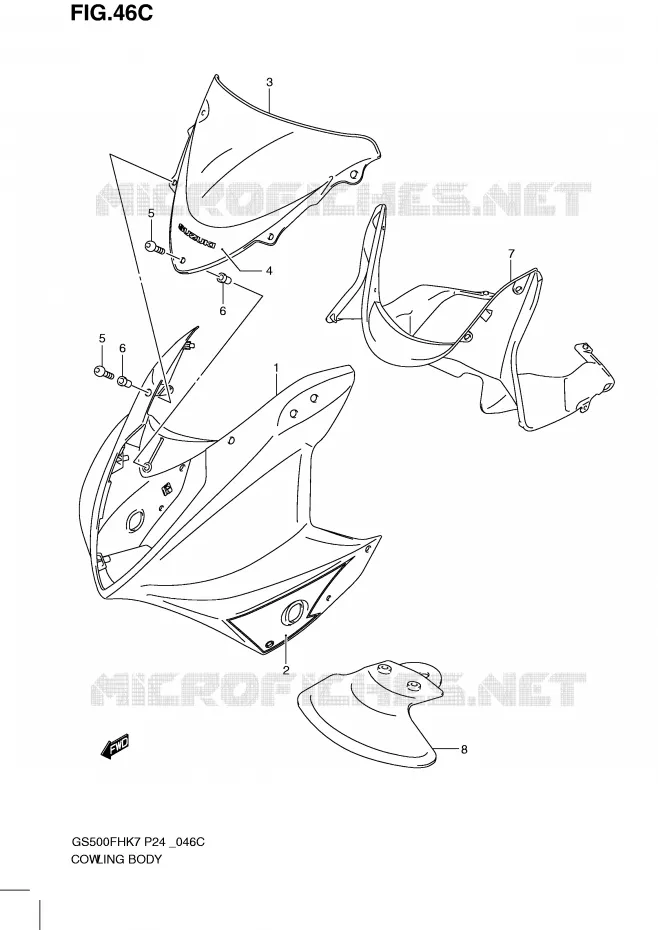 FAIRING (GS500FHL0) Suzuki MOTO 500 GS-E 2010  GS500HL0(P24)