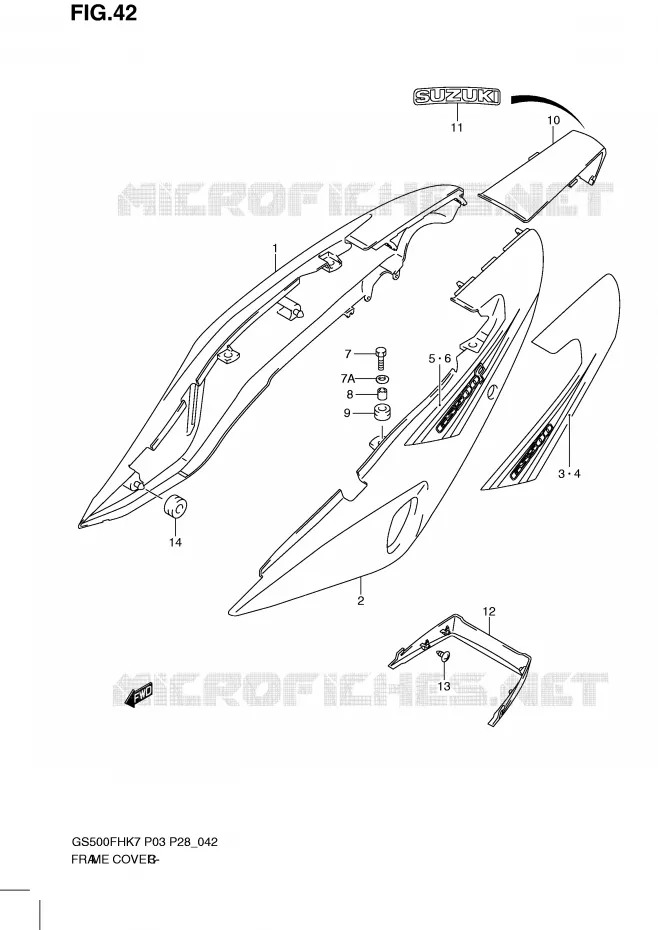 FAIRING (MODEL K7) Suzuki MOTO 500 GS-E 2009  GS500HK9(P3)