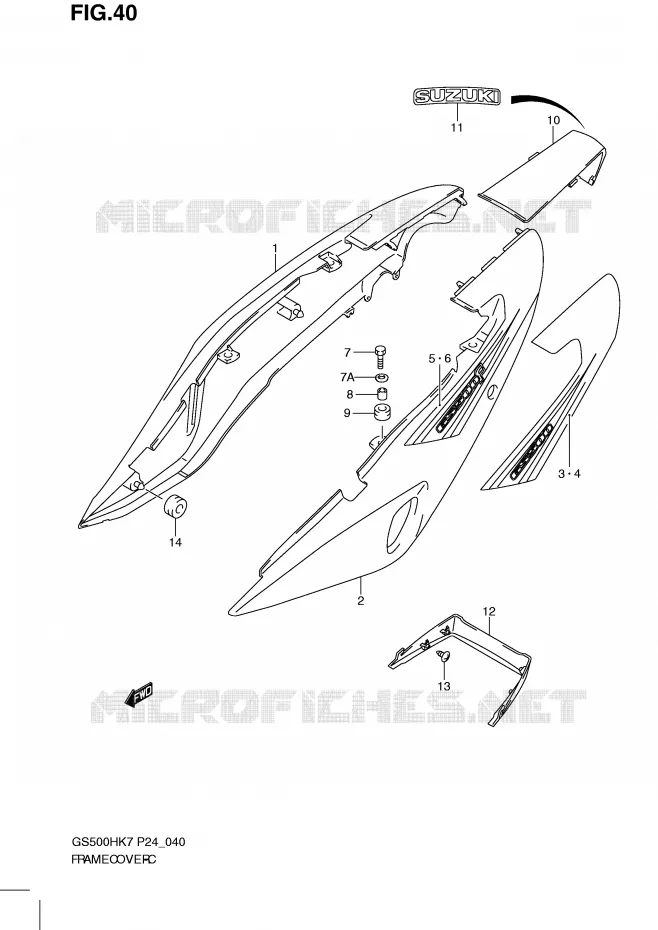 FAIRING (MODEL K7) Suzuki MOTO 500 GS-F 2008  GS500FHK8(P24)