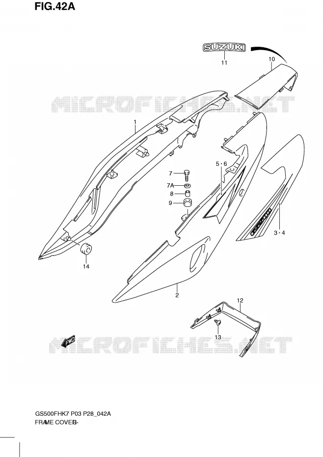FAIRING (MODEL K8) Suzuki MOTO 500 GS-F 2008  GS500FHK8(P3)