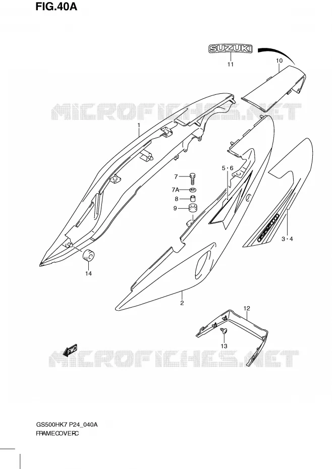 FAIRING (MODEL K8) Suzuki MOTO 500 GS-F 2009  GS500FHK9(P24)