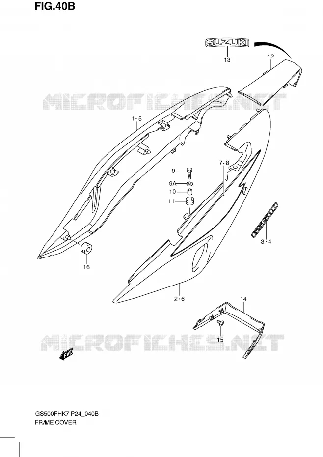 FAIRING (MODEL K9) Suzuki MOTO 500 GS-F 2007  GS500FHK7(P24)
