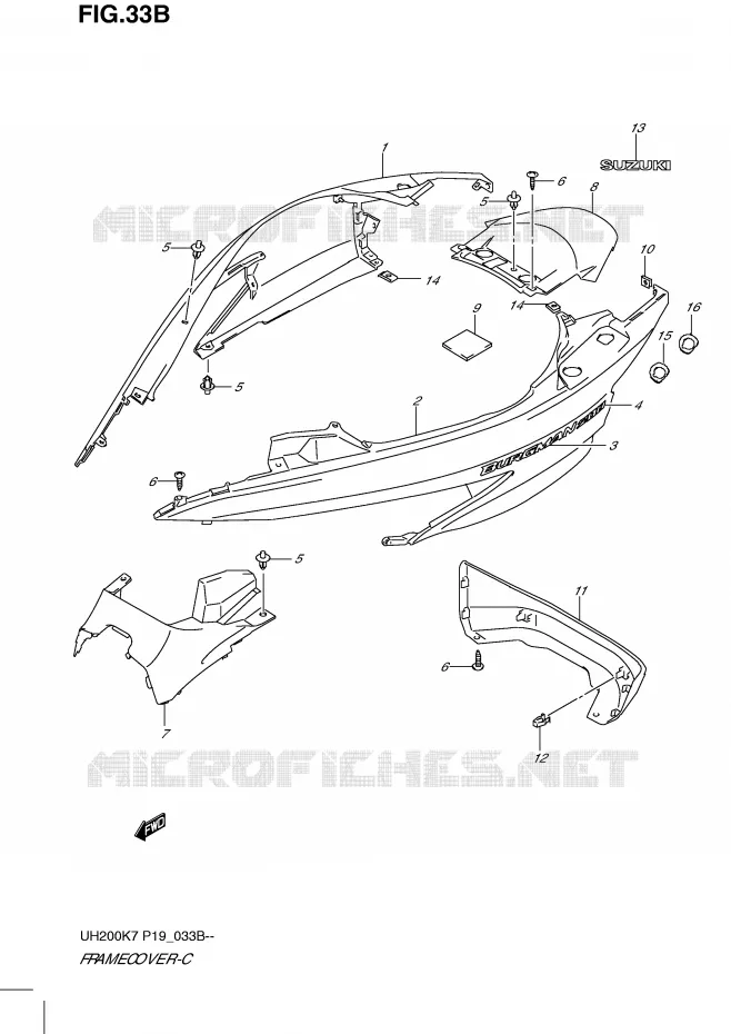 FAIRING (MODEL K9) Suzuki SCOOTER 200 BURGMAN 2009  UH200GK9(P19)
