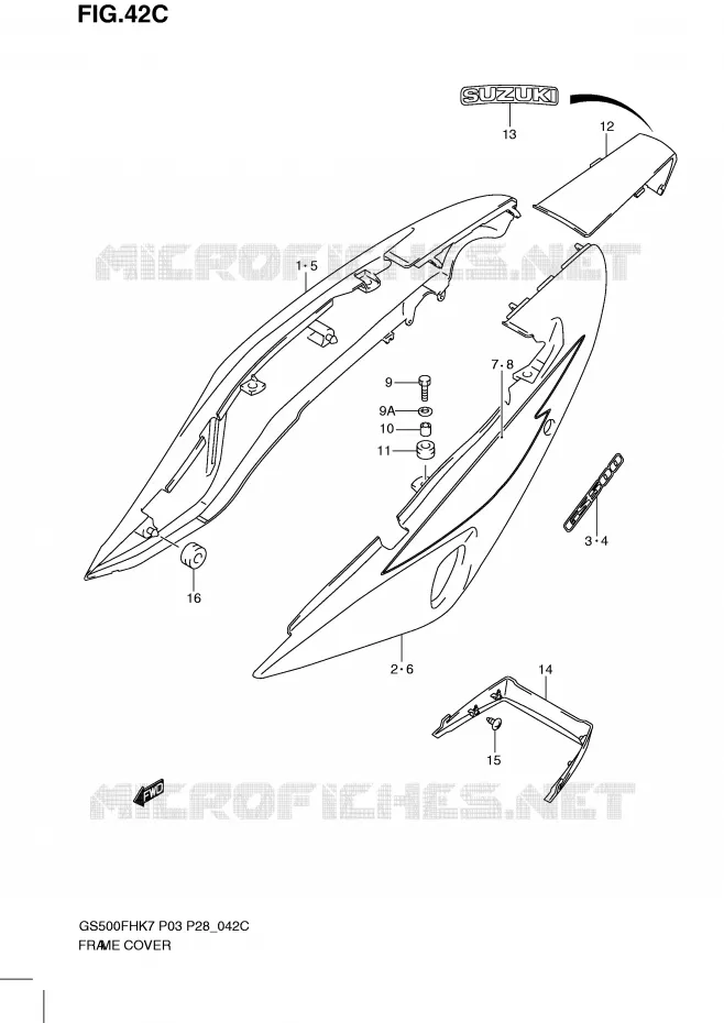 FAIRING (MODEL L0) Suzuki MOTO 500 GS-F 2010  GS500FHL0(P3)