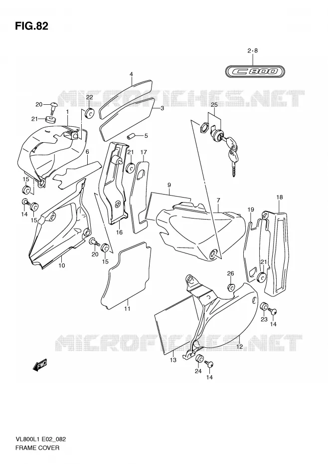 FAIRING (VL800L1 E19) Suzuki MOTO 800 VOLUSIA 2011  VL800CL1(E2)