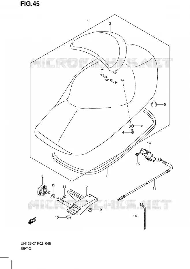 FIG. 45 (F-13) SEAT Suzuki SCOOTER 125 BURGMAN 2007  UH125K7(P2)