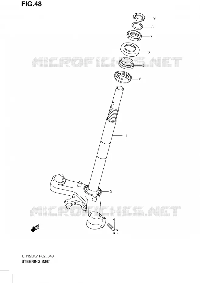 FIG. 48 (G- 4) STEERING STEM Suzuki SCOOTER 125 BURGMAN 2012  UH125GL0(P2)