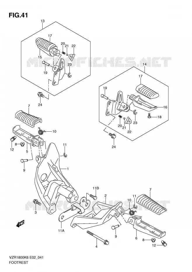 FOOTREST Suzuki MOTO 1800 INTRUDER 2007  VZR1800ZK7(E2)