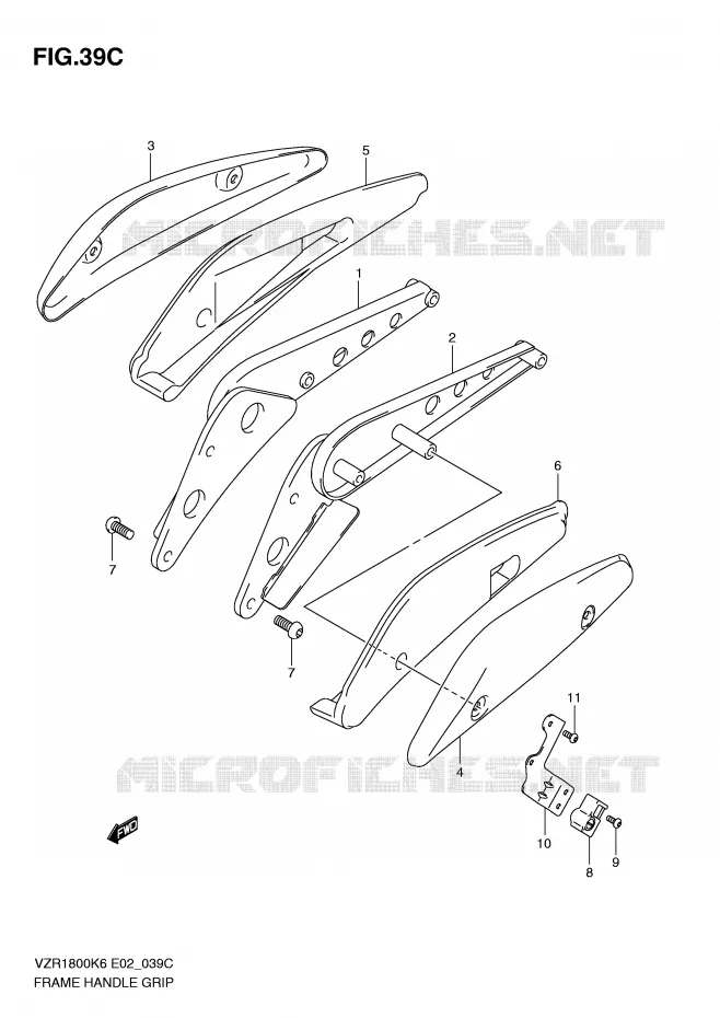 FRAME HANDLE GRIP (MODEL L0) Suzuki MOTO 1800 INTRUDER 2007  VZR1800U2K7(E2)