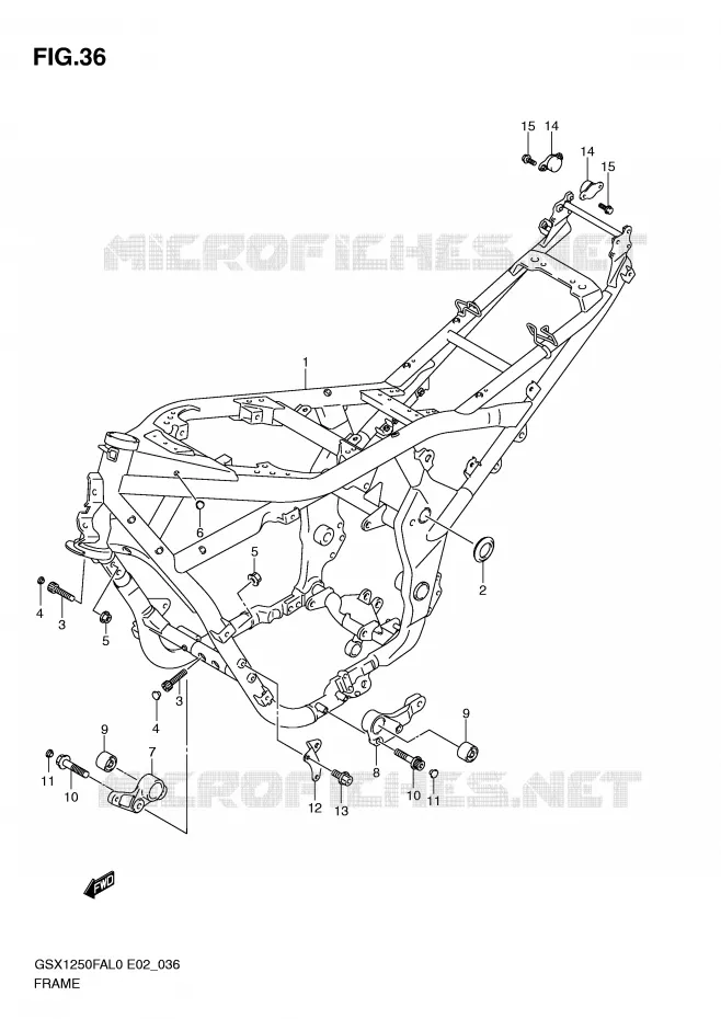 FRAME Suzuki MOTO 1250 GSX-F 2010  GSX1250FAL0(E2)