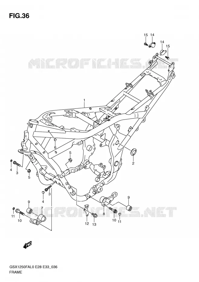 FRAME Suzuki MOTO 1250 GSX-F 2010  GSX1250FAL0(E28/E33)