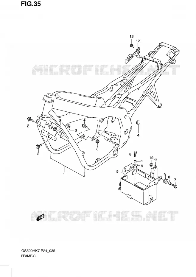 FRAME Suzuki MOTO 500 GS-E 2007  GS500HK7(P24)