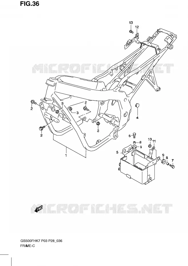 FRAME Suzuki MOTO 500 GS-E 2009  GS500HK9(P3)