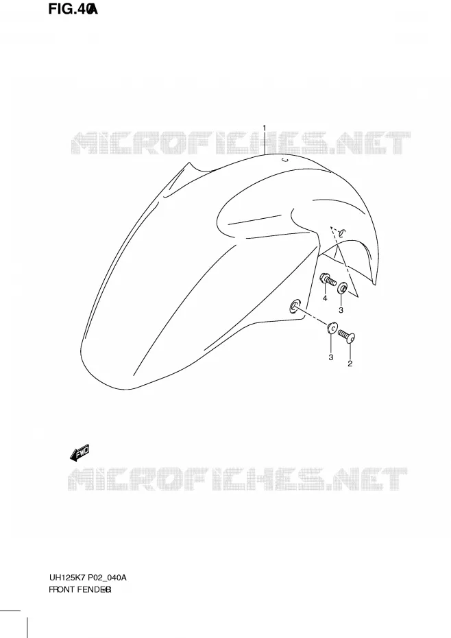 FRONT FENDER (MODEL K8) Suzuki SCOOTER 125 BURGMAN 2012  UH125GL0(P2)