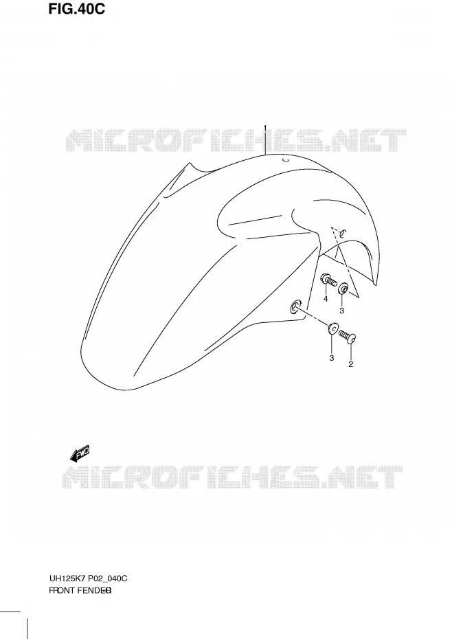 FRONT FENDER (MODEL L0) Suzuki SCOOTER 125 BURGMAN 2012  UH125GL0(P2)