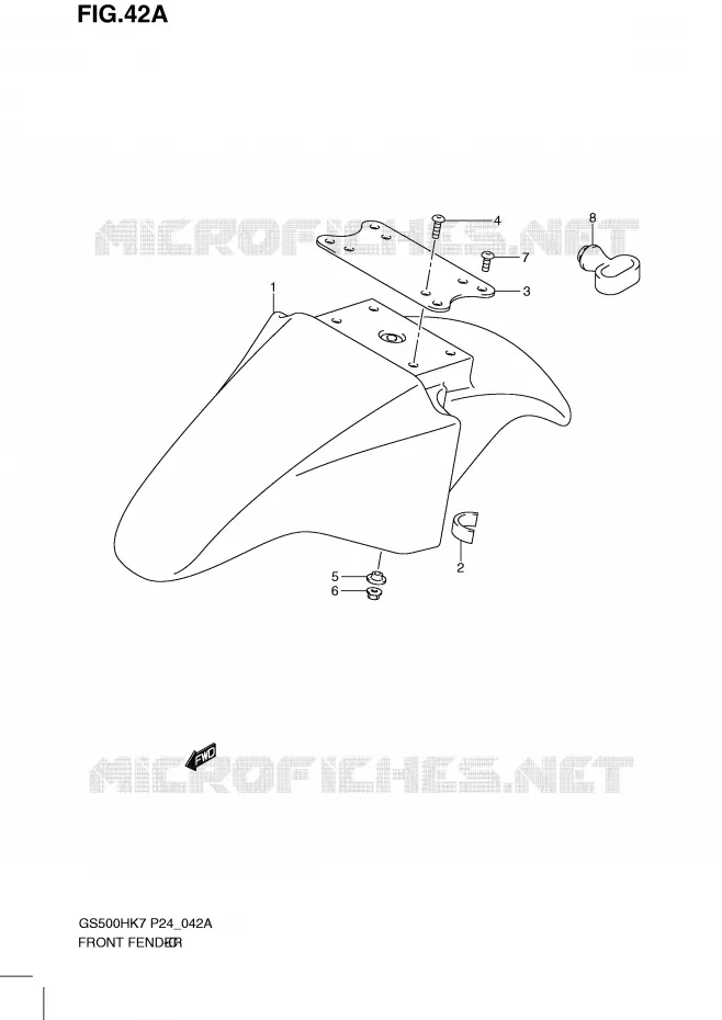 FRONT FENDER (MODEL LO) Suzuki MOTO 500 GS-F 2010  GS500FHL0(P24)