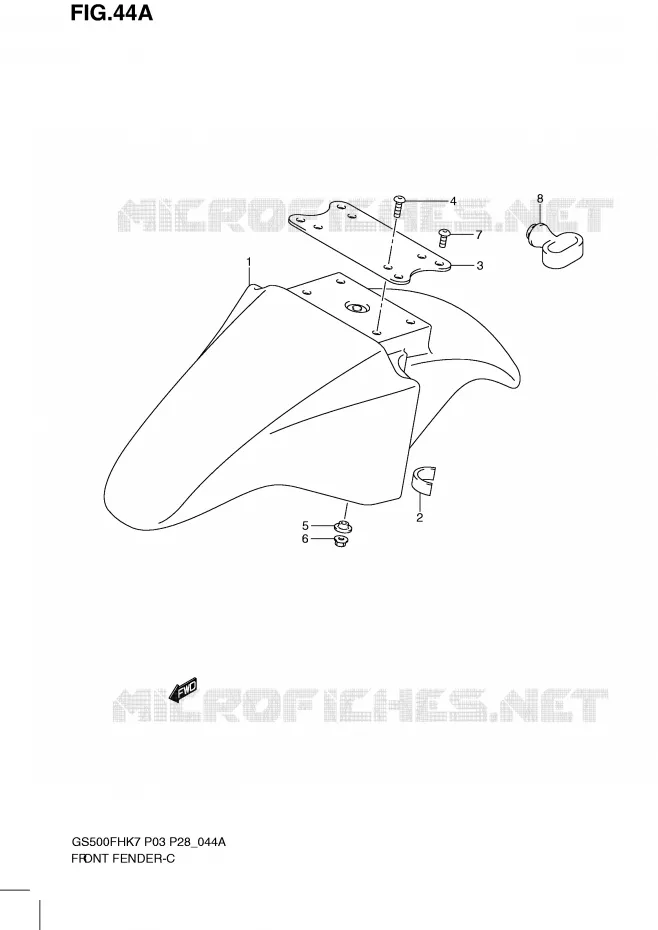 FRONT FENDER (MODEL LO) Suzuki MOTO 500 GS-F 2010  GS500FHL0(P3)