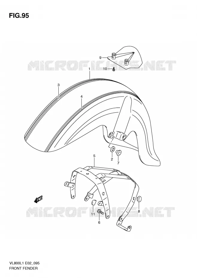 FRONT FENDER (VL800CL1 E19) Suzuki MOTO 800 VOLUSIA 2011  VL800CL1(E2)