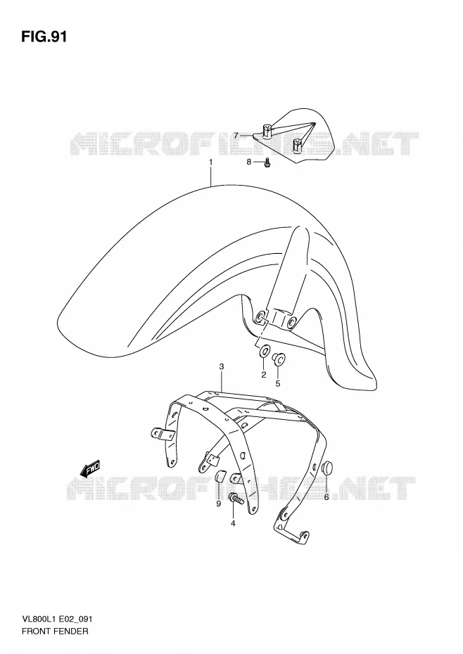 FRONT FENDER (VL800L1 E2) Suzuki MOTO 800 VOLUSIA 2011  VL800CL1(E2)