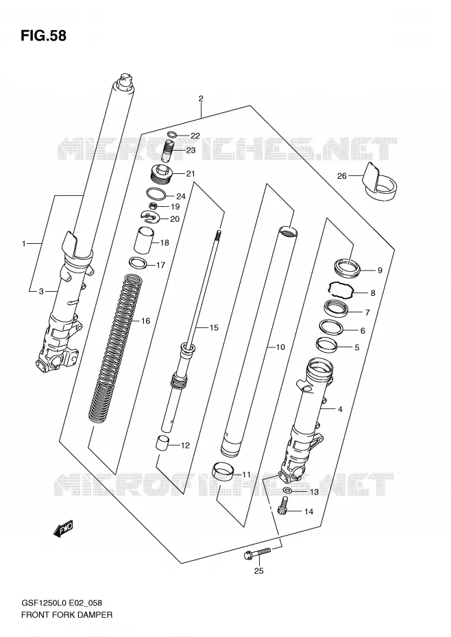 FRONT FORK Suzuki MOTO 1250 BANDIT 2010  GSF1250AL0(E2)
