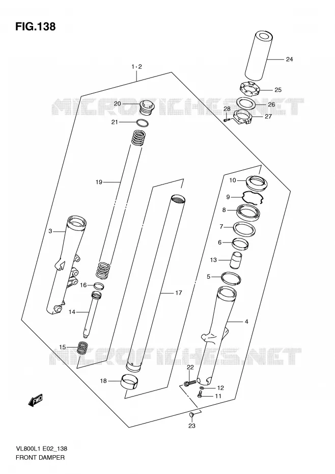 FRONT FORK Suzuki MOTO 800 VOLUSIA 2011  VL800L1(E2)