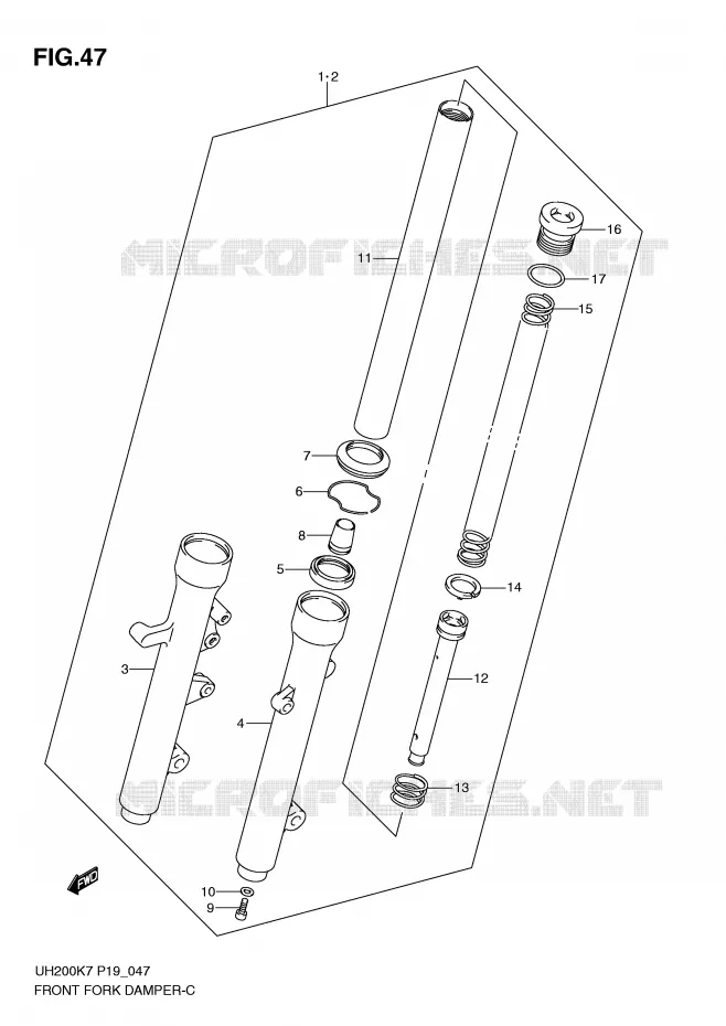 FRONT FORK Suzuki SCOOTER 200 BURGMAN 2007  UH200K7(P19)