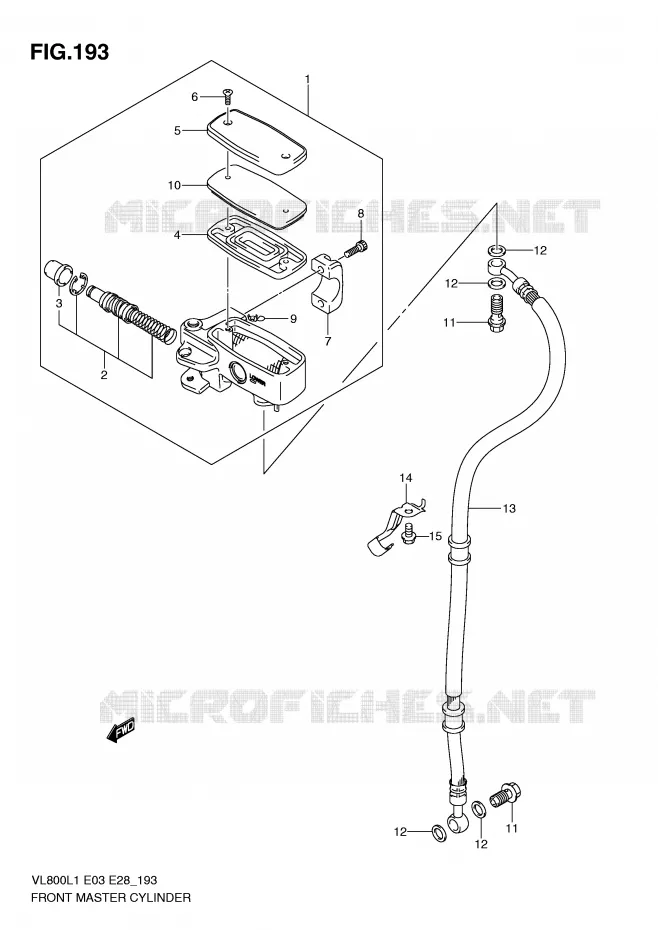 FRONT MASTER CYLINDER Suzuki MOTO 800 VOLUSIA 2011  VL800CL1(E3/E28)