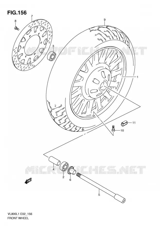 FRONT WHEEL (VL800CUEL1 E19) Suzuki MOTO 800 VOLUSIA 2011  VL800CL1(E2)