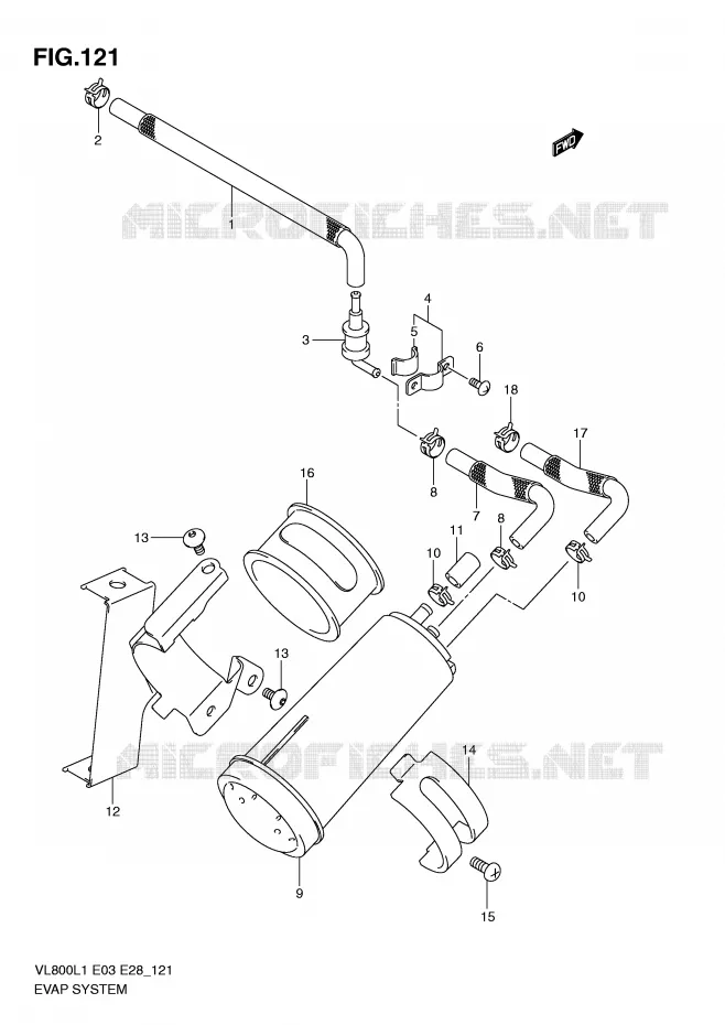 FUEL EVAP SYSTEM (VL800L1 E33) Suzuki MOTO 800 VOLUSIA 2011  VL800TL1(E3/E28)