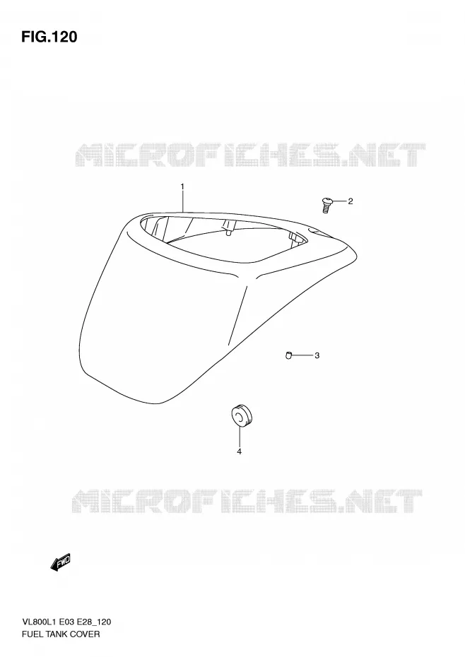 FUEL TANK COVER Suzuki MOTO 800 VOLUSIA 2011  VL800CL1(E3/E28)