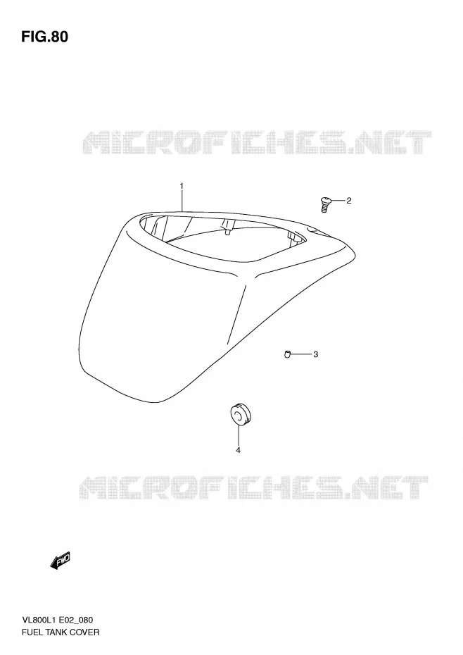 FUEL TANK COVER Suzuki MOTO 800 VOLUSIA 2011  VL800CUEL1(E2)