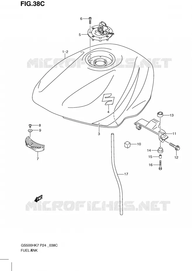 FUEL TANK (MODEL L0) Suzuki MOTO 500 GS-F 2008  GS500FHK8(P24)