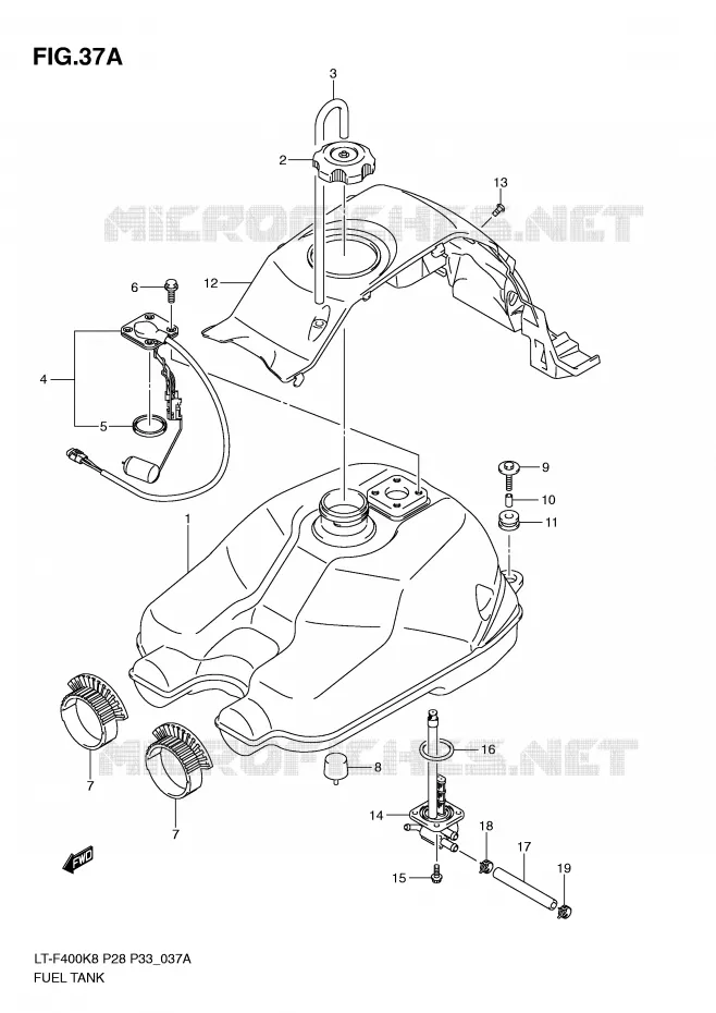 FUEL TANK (MODEL L0) Suzuki QUAD 400 KINGQUAD 2010  LT-F400L0(P28/P33)