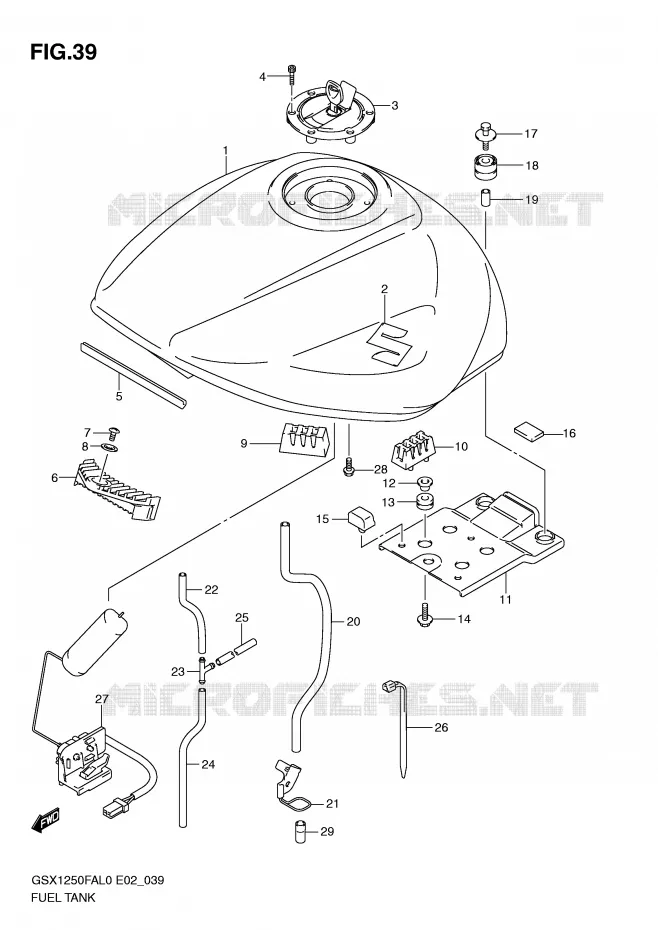 FUEL TANK Suzuki MOTO 1250 GSX-F 2010  GSX1250FAL0(E2)