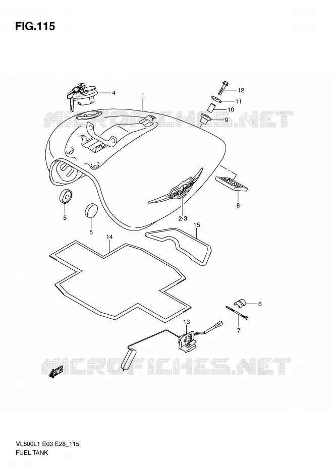 FUEL TANK (VL800CL1 E28) Suzuki MOTO 800 VOLUSIA 2011  VL800CL1(E3/E28)