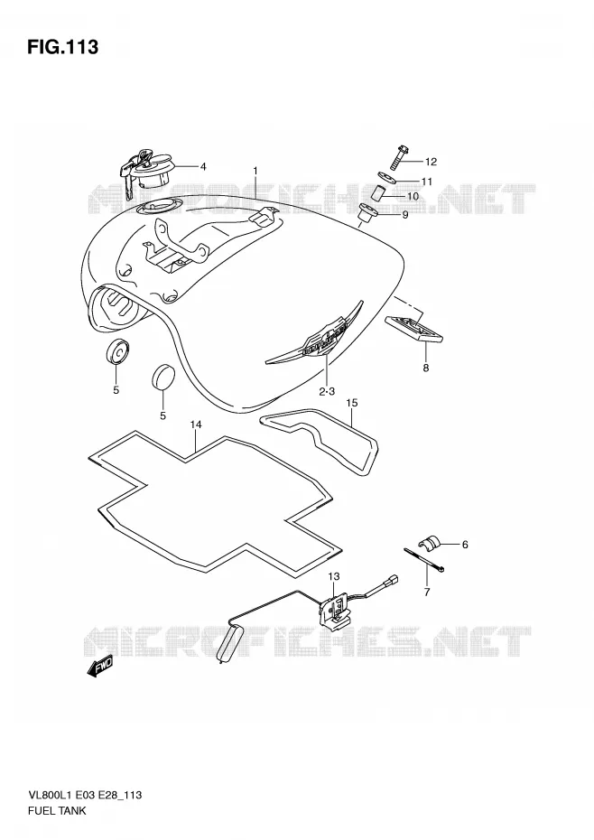 FUEL TANK (VL800L1 E33) Suzuki MOTO 800 VOLUSIA 2011  VL800CL1(E3/E28)