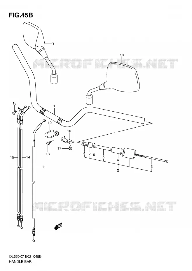 HANDLEBAR (MODEL K9 P37/MODEL L0) Suzuki MOTO 650 V-STROM 2009  DL650UEK9(E2)