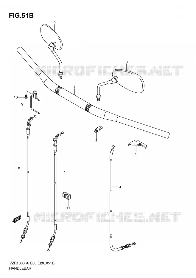 HANDLEBAR (MODEL L0) Suzuki MOTO 1800 INTRUDER 2007  VZR1800ZK7(E3/E28)