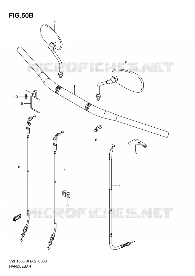 HANDLEBAR (MODEL L0) Suzuki MOTO 1800 INTRUDER 2007  VZR1800ZU2K7(E2)